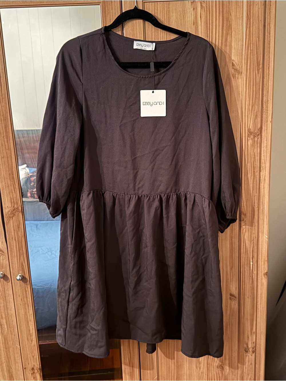 Cotton Linen Blend - Black Dress with Pockets Size 8